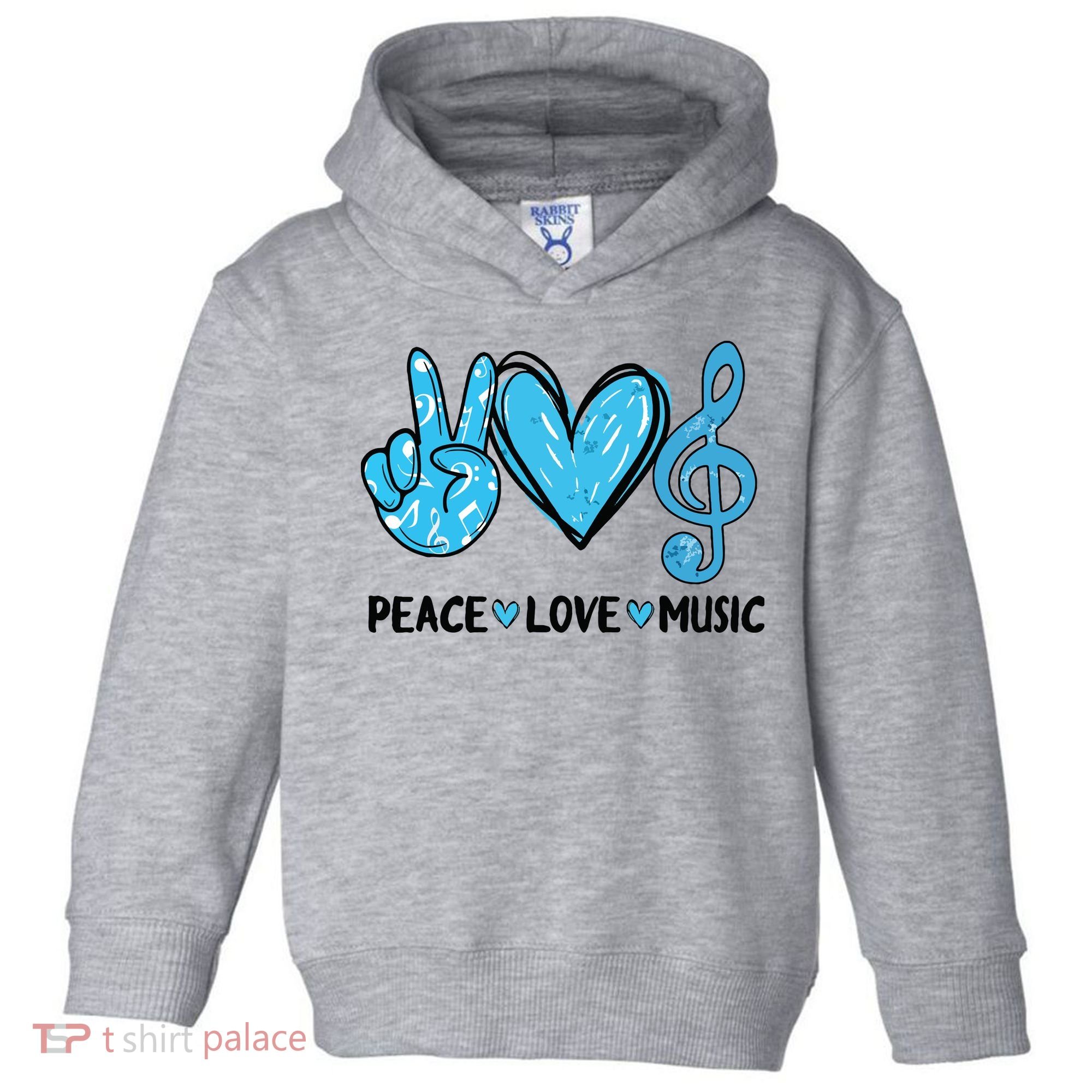 Peace Love Music Musica Note Cute Music Lovers Gifts Toddler Hoodie