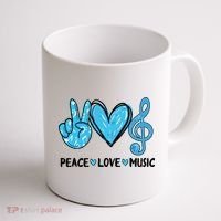 Peace Love Music Musica Note Cute Music Lovers Gifts Coffee Mug thumb 1
