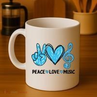 Peace Love Music Musica Note Cute Music Lovers Gifts Coffee Mug thumb 4