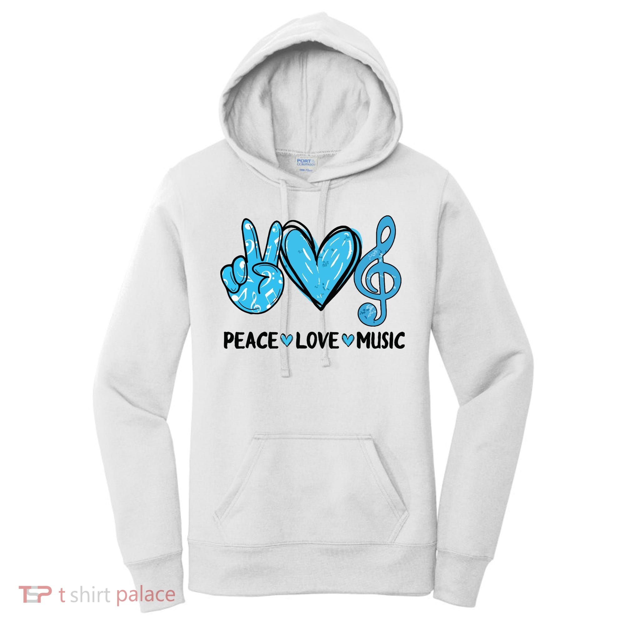 Peace Love Music Musica Note Cute Music Lovers Gifts Women's Hoodie