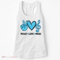 Peace Love Music Musica Note Cute Music Lovers Gifts Women's Tank Top thumb 0
