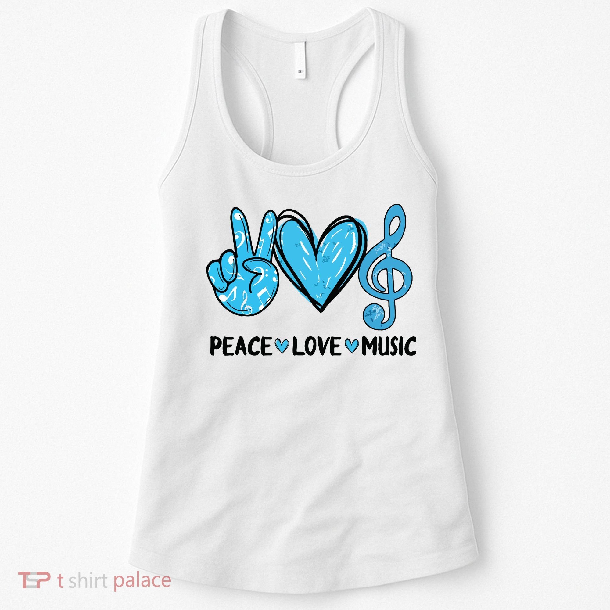 Peace Love Music Musica Note Cute Music Lovers Gifts Women's Tank Top