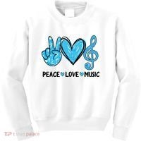 Peace Love Music Musica Note Cute Music Lovers Gifts Kids Sweatshirt thumb 0