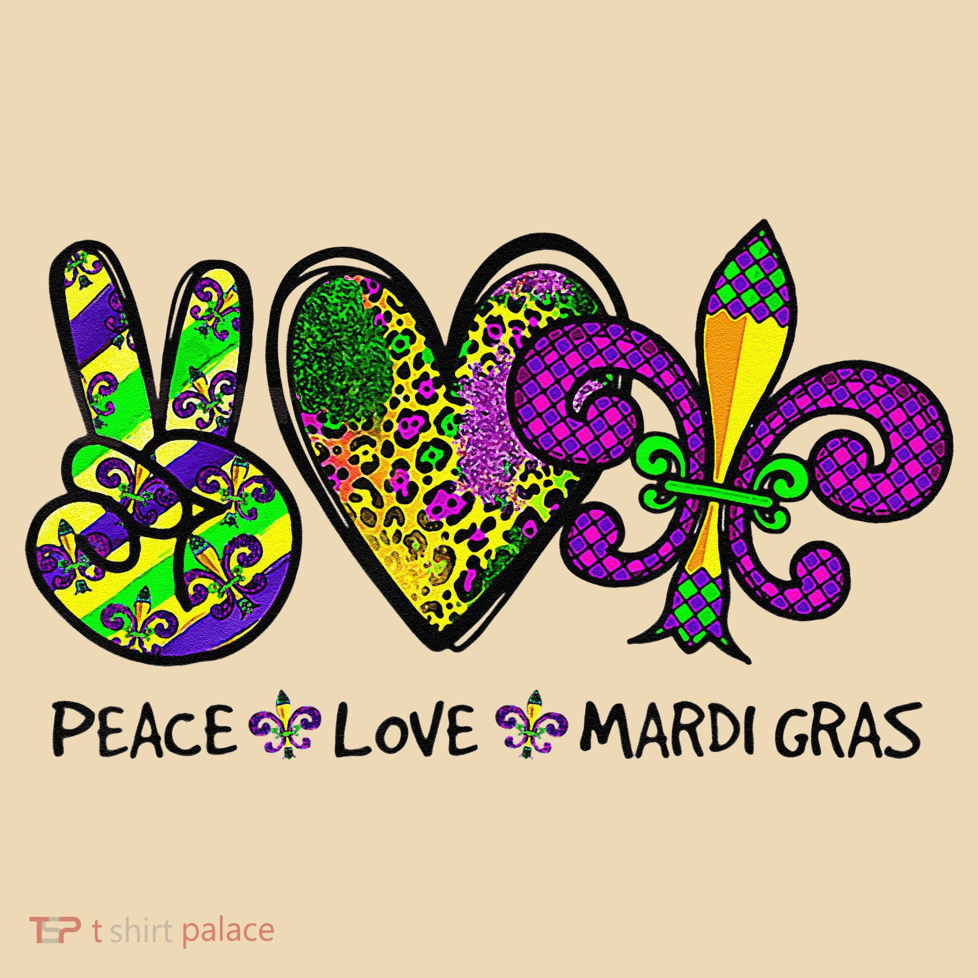 Peace Love Mardi Gras Carnival Funny Holiday Tote Bag