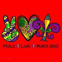 Peace Love Mardi Gras Carnival Funny Holiday Santa Hat thumb 1