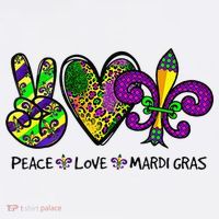 Peace Love Mardi Gras Carnival Funny Holiday Beanie thumb 2