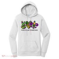 Peace Love Mardi Gras Carnival Funny Holiday Women's Hoodie thumb 0