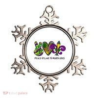 Peace Love Mardi Gras Carnival Funny Holiday Ornament thumb 0