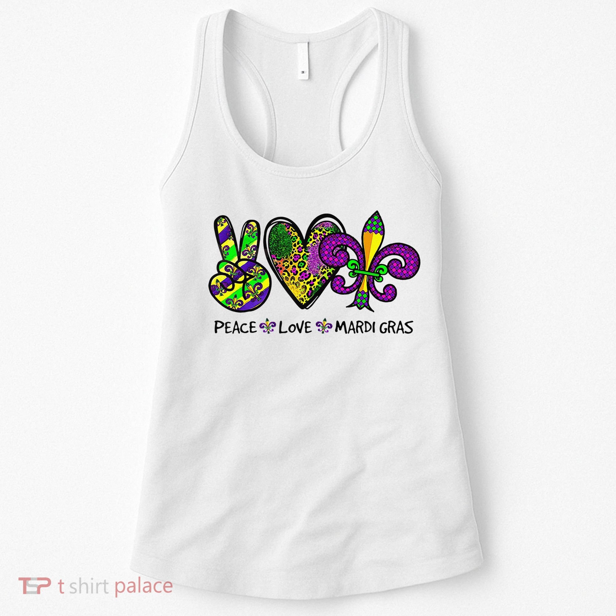 Peace Love Mardi Gras Carnival Funny Holiday Women's Tank Top