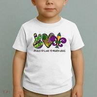 Peace Love Mardi Gras Carnival Funny Holiday Toddler T-Shirt thumb 2