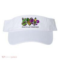 Peace Love Mardi Gras Carnival Funny Holiday Visor thumb 0