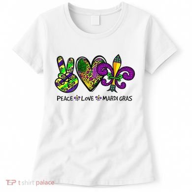 Peace Love Mardi Gras Carnival Funny Holiday Women's T-Shirt