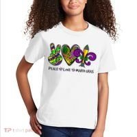 Peace Love Mardi Gras Carnival Funny Holiday Kids T-Shirt thumb 2