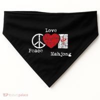 Peace Love Mahjong Gambling Casino Player Chinese Game USA-Made Doggie Bandana thumb 0