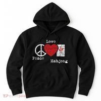 Peace Love Mahjong Gambling Casino Player Chinese Game Hoodie thumb 0