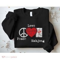 Peace Love Mahjong Gambling Casino Player Chinese Game Sweatshirt thumb 2