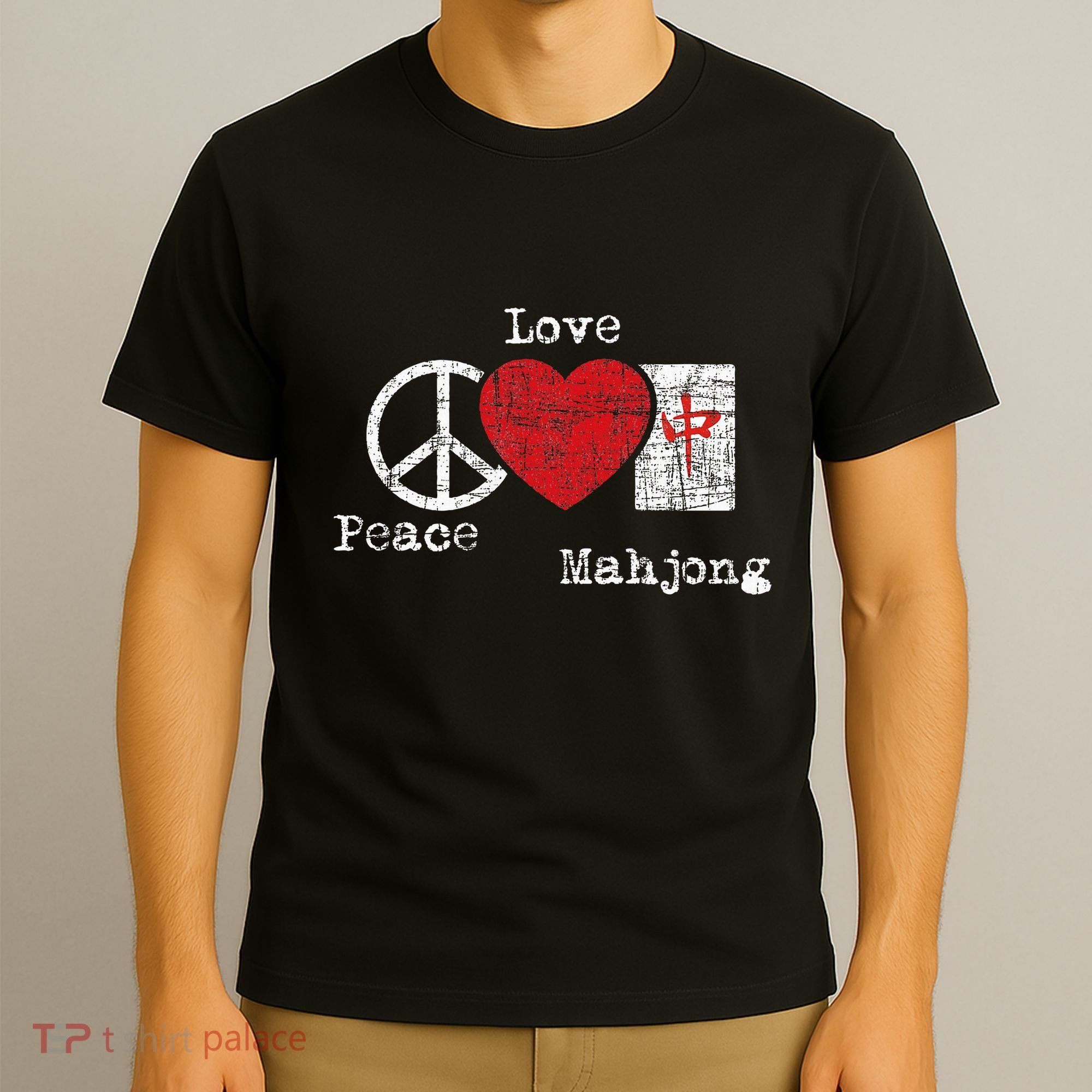 Peace Love Mahjong Gambling Casino Player Chinese Game T-Shirt