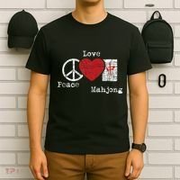 Peace Love Mahjong Gambling Casino Player Chinese Game T-Shirt thumb 6