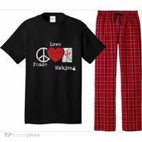 Peace Love Mahjong Gambling Casino Player Chinese Game Pajama Set thumb 0