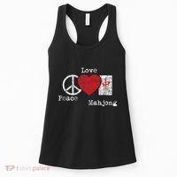 Peace Love Mahjong Gambling Casino Player Chinese Game Women's Tank Top thumb 0