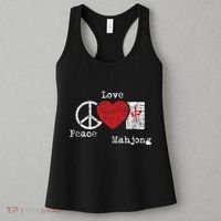Peace Love Mahjong Gambling Casino Player Chinese Game Women's Tank Top thumb 3