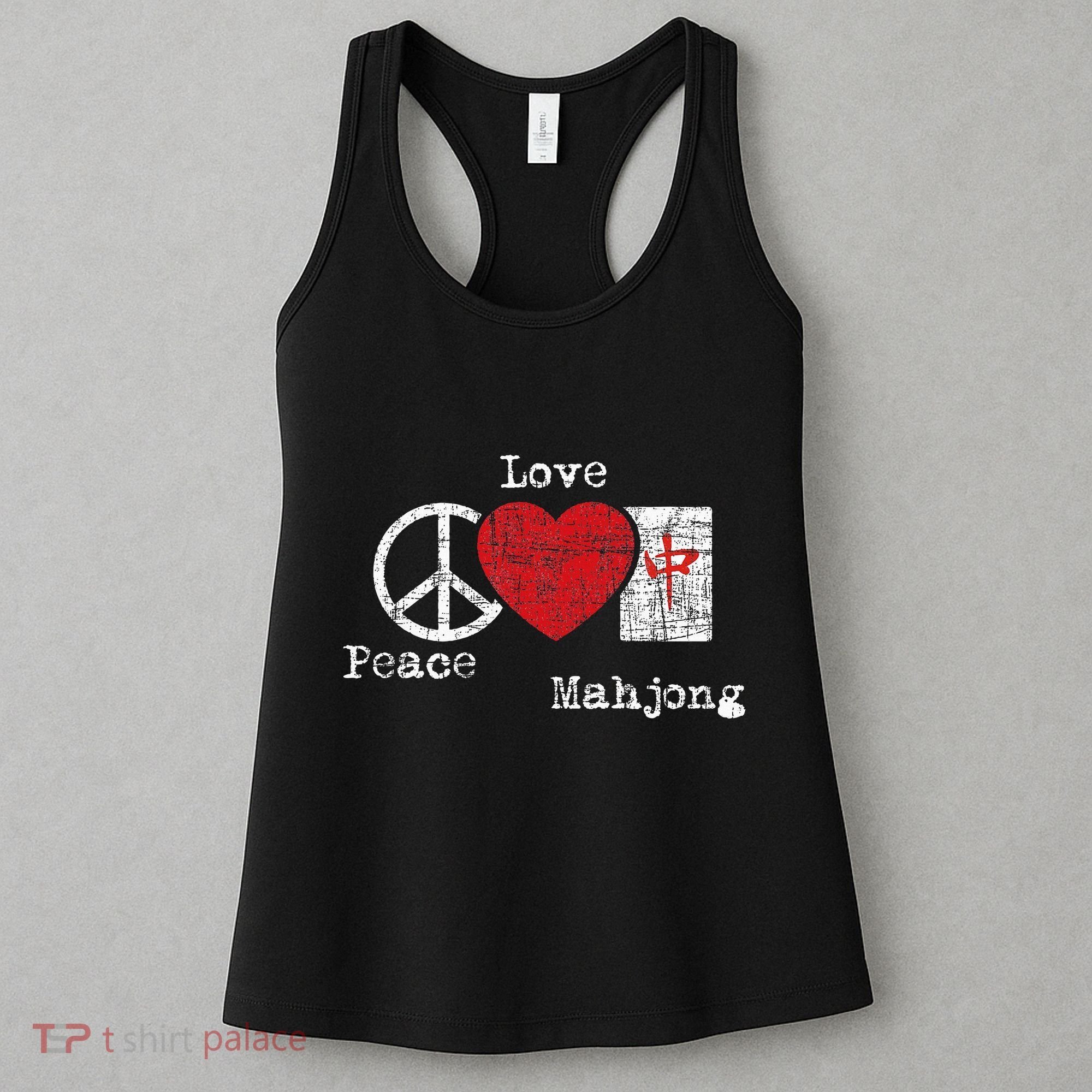 Peace Love Mahjong Gambling Casino Player Chinese Game Women's Tank Top