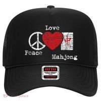 Peace Love Mahjong Gambling Casino Player Chinese Game Hat thumb 0