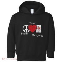 Peace Love Mahjong Gambling Casino Player Chinese Game Toddler Hoodie thumb 0