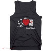 Peace Love Mahjong Gambling Casino Player Chinese Game Tank Top thumb 0