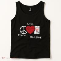 Peace Love Mahjong Gambling Casino Player Chinese Game Tank Top thumb 2
