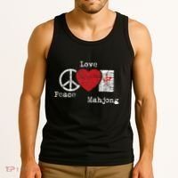 Peace Love Mahjong Gambling Casino Player Chinese Game Tank Top thumb 3
