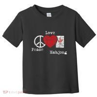 Peace Love Mahjong Gambling Casino Player Chinese Game Toddler T-Shirt thumb 0