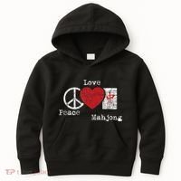 Peace Love Mahjong Gambling Casino Player Chinese Game Kids Hoodie thumb 0