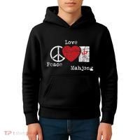 Peace Love Mahjong Gambling Casino Player Chinese Game Kids Hoodie thumb 4