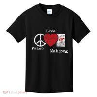 Peace Love Mahjong Gambling Casino Player Chinese Game Kids T-Shirt thumb 0