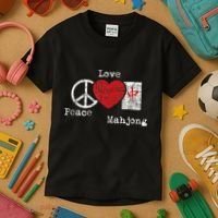 Peace Love Mahjong Gambling Casino Player Chinese Game Kids T-Shirt thumb 3