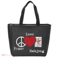 Peace Love Mahjong Gambling Casino Player Chinese Game Tote Bag thumb 0