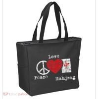 Peace Love Mahjong Gambling Casino Player Chinese Game Tote Bag thumb 2