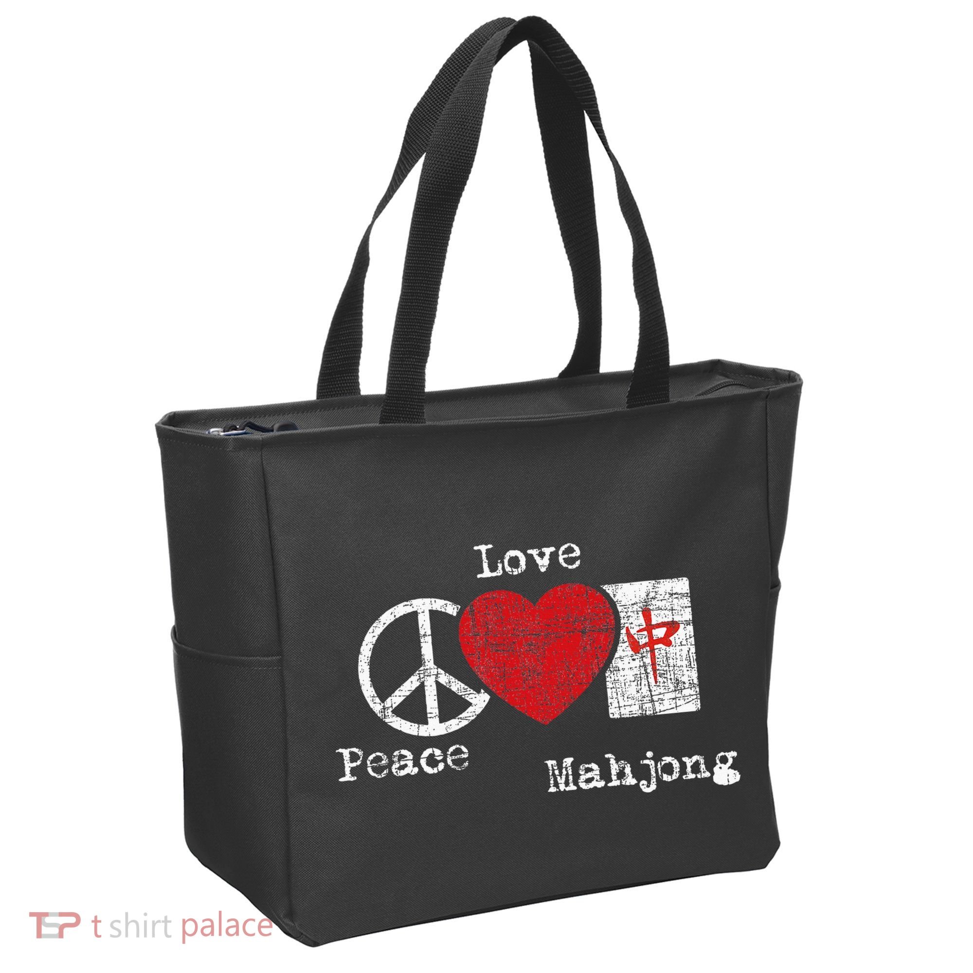 Peace Love Mahjong Gambling Casino Player Chinese Game Tote Bag