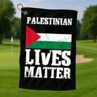 Palestinian Lives Matter Freedom Peace Palestine Flag Golf Towel thumb 1