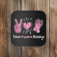 Peace Love Massage Massotherapist Massage Therapist Coaster thumb 0