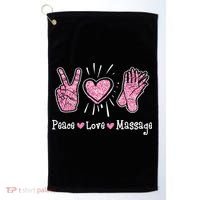 Peace Love Massage Massotherapist Massage Therapist Golf Towel thumb 0