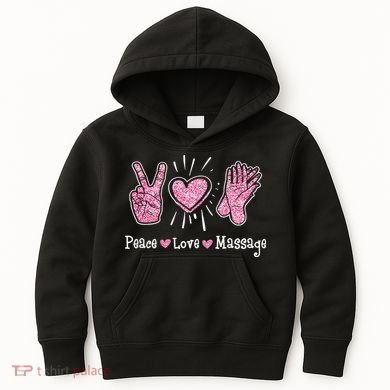 Peace Love Massage Massotherapist Massage Therapist Kids Hoodie