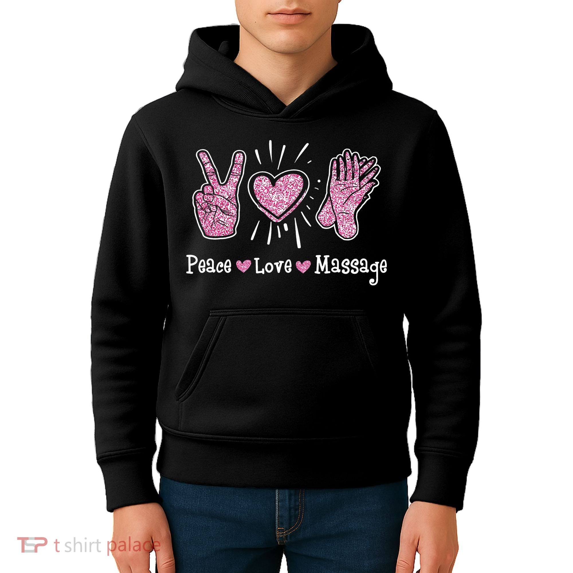 Peace Love Massage Massotherapist Massage Therapist Kids Hoodie