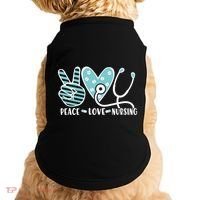 Peace Love Nursing Phonendoscope Heart Funny Nurse Medical Great Gift Doggie Tank thumb 0
