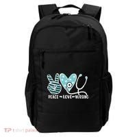 Peace Love Nursing Phonendoscope Heart Funny Nurse Medical Great Gift Backpack thumb 0