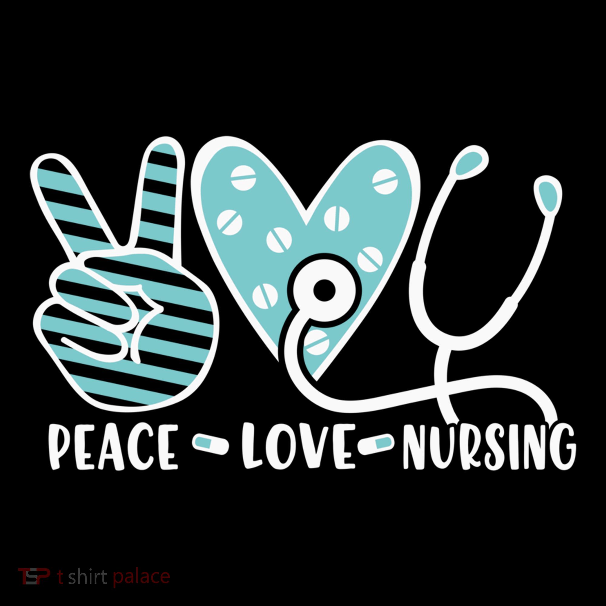 Peace Love Nursing Phonendoscope Heart Funny Nurse Medical Great Gift Coffee Mug