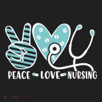 Peace Love Nursing Phonendoscope Heart Funny Nurse Medical Great Gift Beanie thumb 2