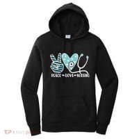 Peace Love Nursing Phonendoscope Heart Funny Nurse Medical Great Gift Women's Hoodie thumb 0
