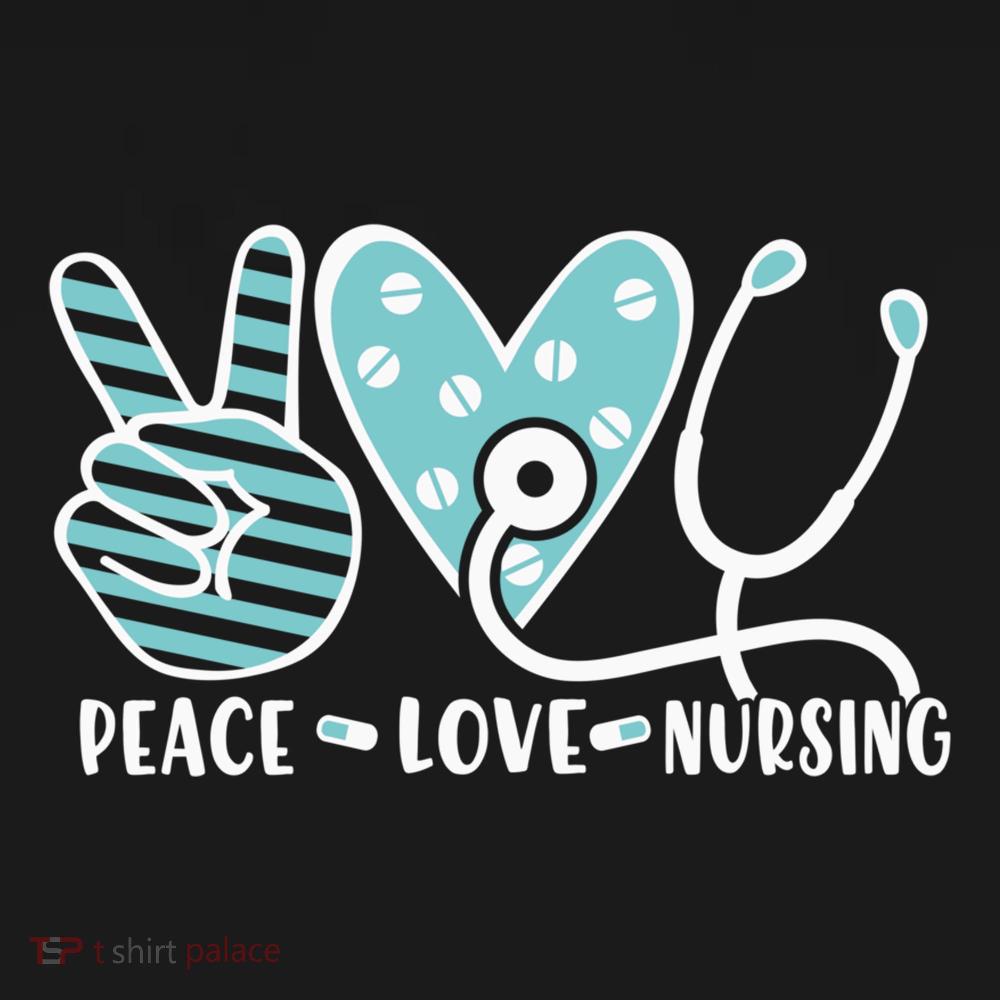 Peace Love Nursing Phonendoscope Heart Funny Nurse Medical Great Gift Women's Hoodie